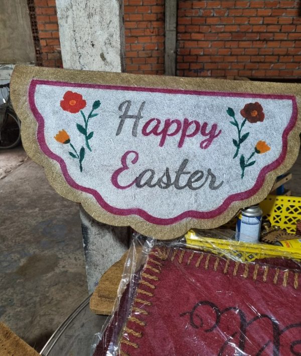 Thảm Chùi Chân Happy Easter Làm Bằng Xơ Dừa 3